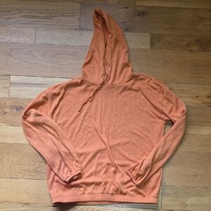 Candace Cameron Bure Cinch Waist Hoodie Size Small In Saffron Orange Color